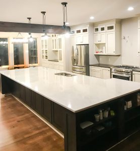 Quartz island countertop
