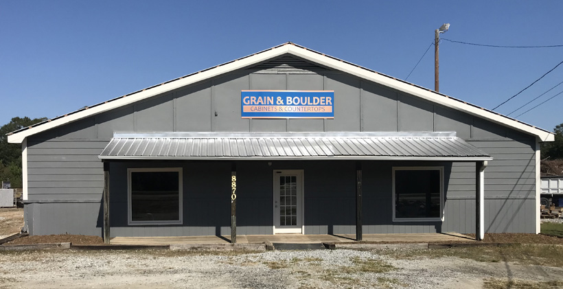 Grain and boulder cabinet and countertop showroom located on Asheville Hwy in Spartanburg SC